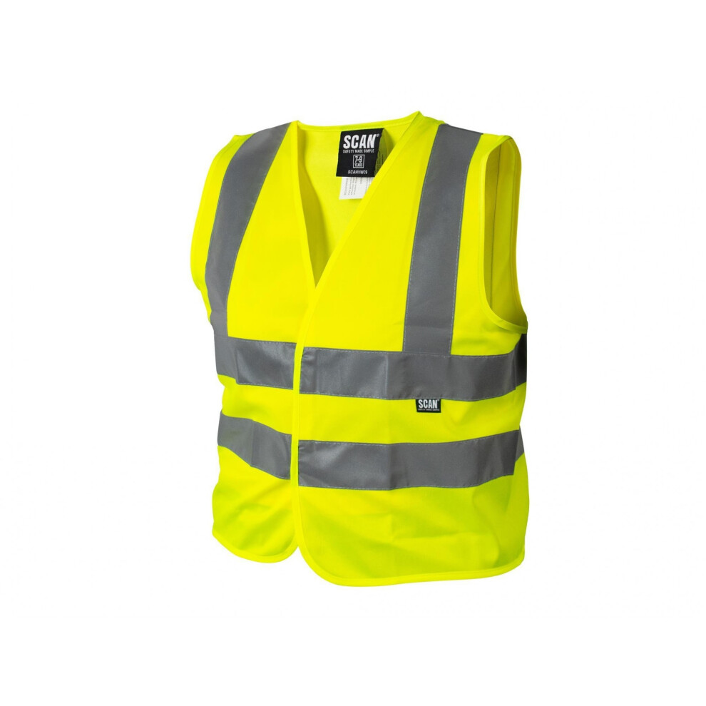 (Child 10-13, Multi Colour) Scan Children's Hi-Vis Yellow Waistcoat 5063750503813