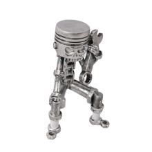 Handmade Piston Skull Face Art Figurine Carved Skeleton Face Sculpture Home Office Desktop Decor Ornament-B