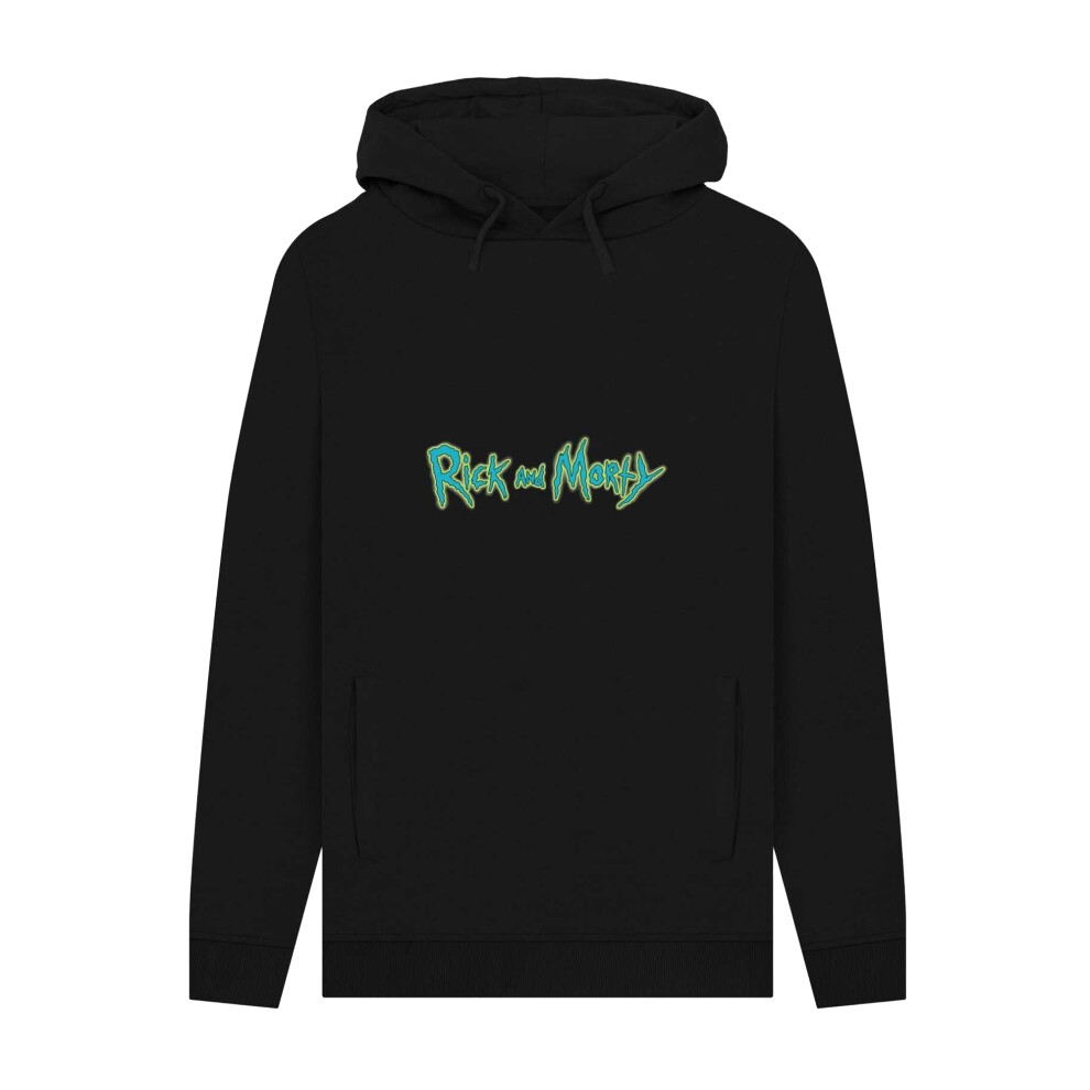 Rick And Morty (M, ) Unisex Adult Graphic Logo Hoodie Black