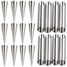 20 Pcs Cream Horn Molds Stainless Steel Cone Tubular Shaped Mold for Cannoli Tubes Croissant (Cream Cone)
