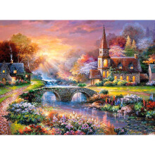 Round Diamond Full Diamond Crystal Diamond Painting Embroidery House Landscape Water Diamond Painting