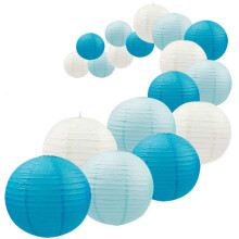 18Pcs Royal  Paper Lantern Set,Reusable Hanging Decorative Japanese Chinese Paper Lanterns,Easy Assembly