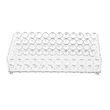 Crystal Rectangle Cosmetic Tray Jewelry Trinket Organizer Mirror Decorative Tray Perfume Skin Care Organizer(Silver)