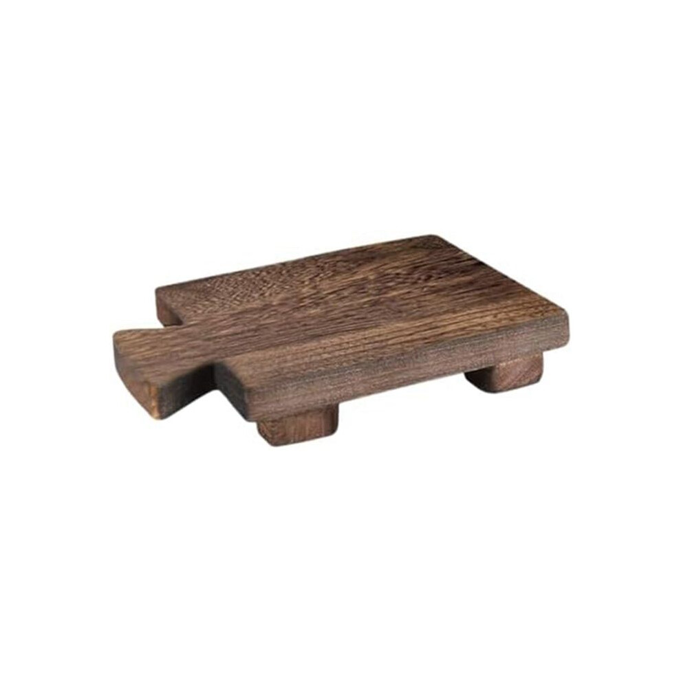 Semoic Wood Pedestal Soap Stand Rectangular Soap Riser Bathroom Soap Dish Shampoo Holder Tray