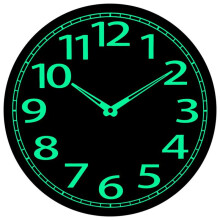 Orologio In Legno Che Si Illumina al Buio, Orologio da Parete Luminoso Silenzioso Senza Ticchettio da 12 Pollici, Che Assorbe Energia, per Camera da