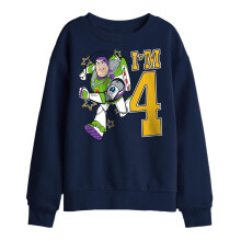 (7-8 Years, Navy) Toy Story Childrens/Kids I'm 4 Buzz Lightyear Birthday Sweatshirt