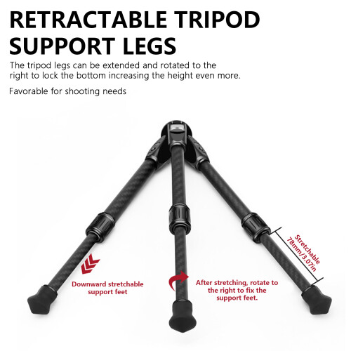 Carbon Fiber Tripod Extendable Adjustable Height Desktop Tripod 1