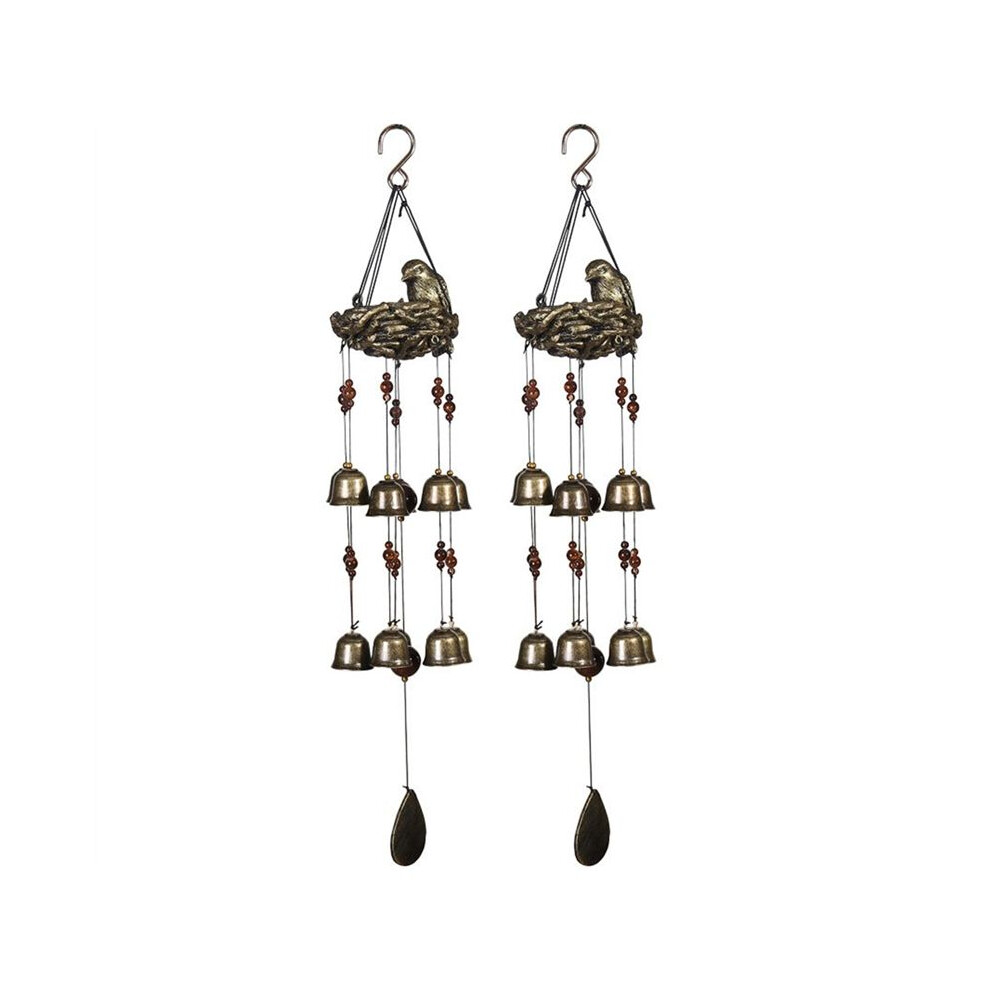 Semoic 1Pcs Bird Nest Wind Chimes, Wind Chime With 12 Pieces Bronze Bells For Garden, Yard, Patio And Home Decor