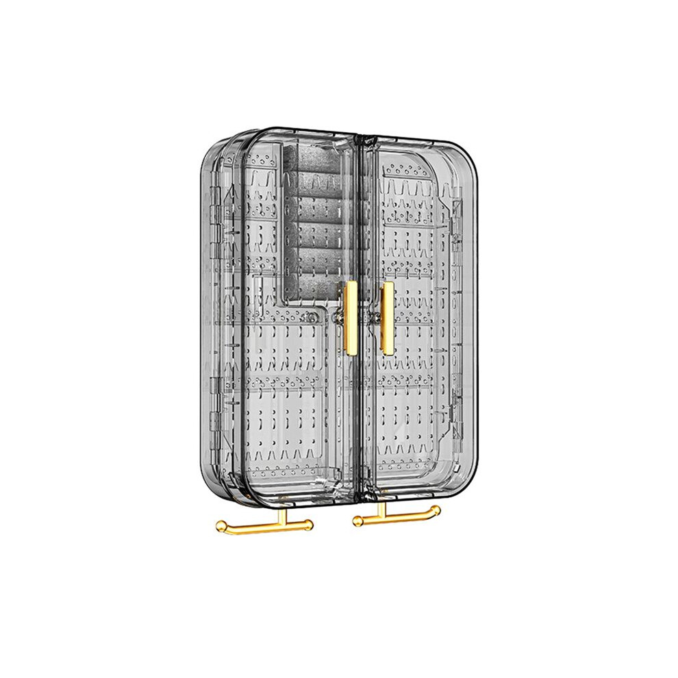 Semoic Wall Mounted Jewelry Storage,Earring Holder Display Rack,No Punching Transparent Storage Hanging Case,Jewelryorganizer B