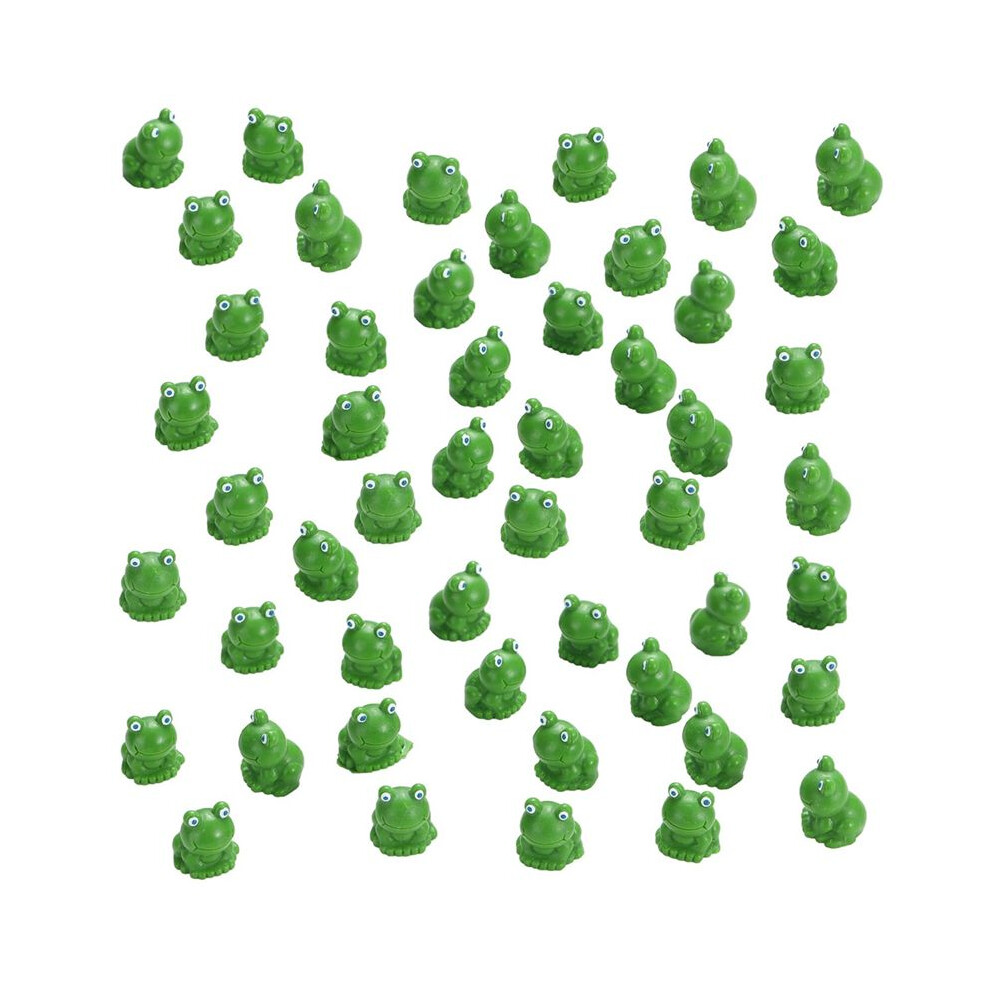 Semoic 100 Pcs Frog Garden Decor Green Frog Figurines Miniature Home Decor Tiny Plastic Frogs Fairy Garden Decor