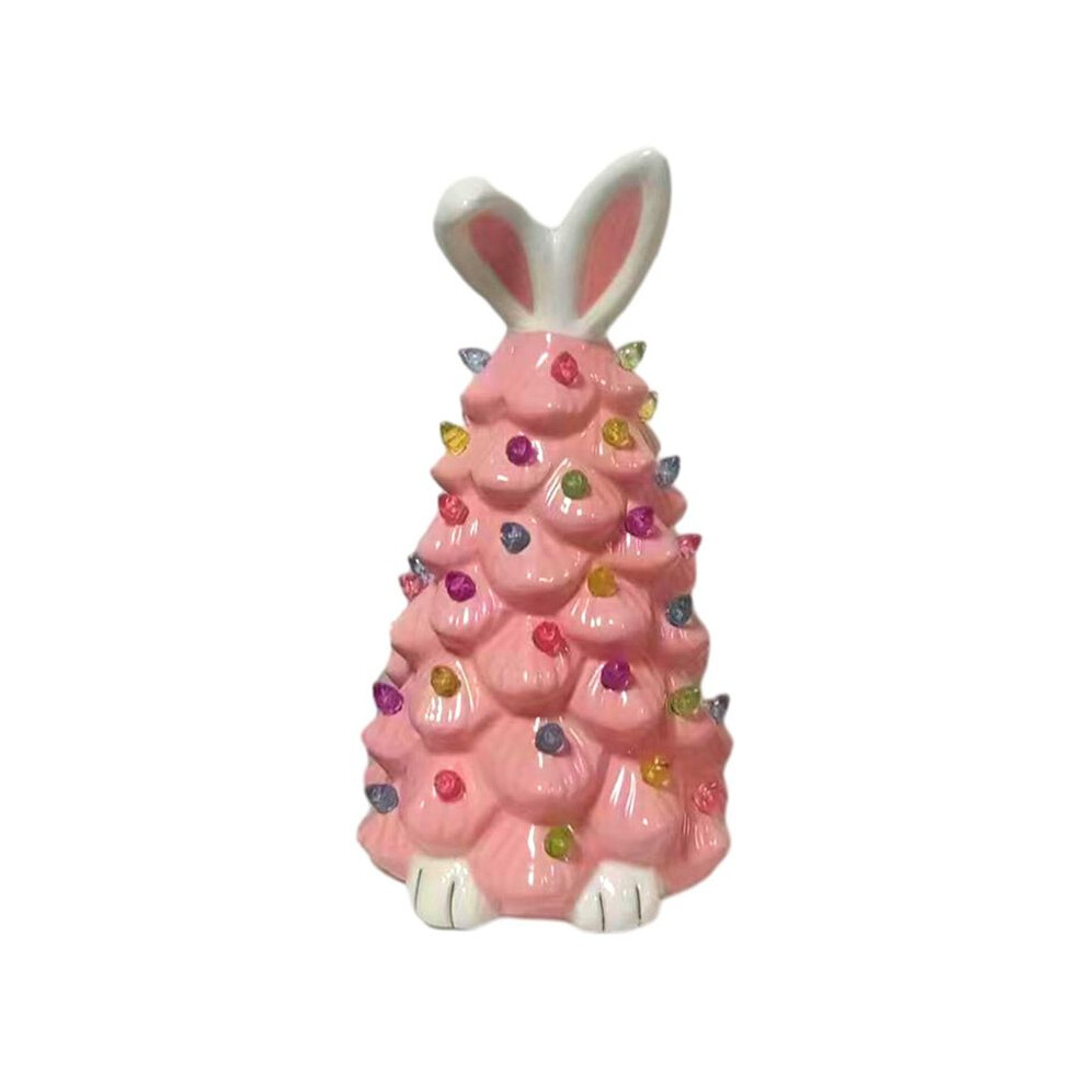 Semoic Easter Bunny Tree Decorations,Light Easter Bunny Tree With Colorful Lamp Beads, Operated Artificial A