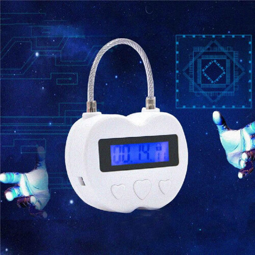 3X   Lock LCD Display  Lock Multifunction Electronic Timer, USB Rechargeable Temporary Timer Padlock 1