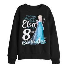 (9-11 Years, Black) Frozen Childrens/Kids Elsa Bright 8th Birthday Sweatshirt