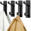 pickpiff Self Adhesive Hook, 6KG Extra Sticky and Strong, Black 4 Pack 1