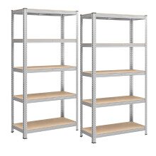 SONGMICS 5-Tier Heavy-Duty Shelving Units, Set of 2 Steel Shelving Units for Storage, Boltless Assembly, for Garage, Shed, Load Capacity 875 kg, 40 x