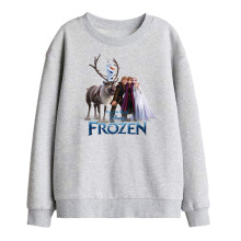 (9-11 Years, Athletic Heather) Frozen Childrens/Kids Elsa Anna Kristoff Olaf Group Photo Sweatshirt
