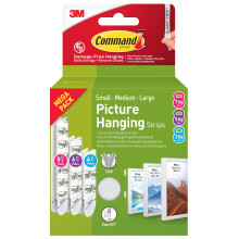 Command Picture Hanging Strips, Value Pack - 8 Large, 6 Medium, 4 Small Pairs | Damage-Free Hanging for Photos, Frames, Mirrors, Wall Décor and Signs