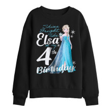 (5-6 Years, Black) Frozen Childrens/Kids Elsa Bright 4th Birthday Sweatshirt