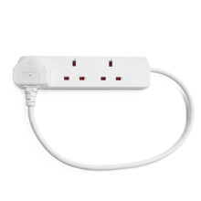 STATUS 3 Socket Extension Lead, 0.5m Compact Cable 13A Power Strip for Desks and