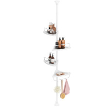 SONGMICS Shower Corner Shelf, 4-Tier Bathroom Shower Shelf, 85-305 cm Adjustable