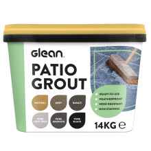 GLEAN Patio Grout | NATURAL | 14kg - 20m² Coverage | Jointing Compound | Brush In Patio Grout For Paving Patios & Block Paving | Self Setting All Wea