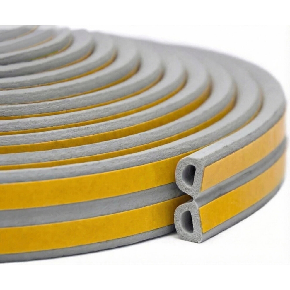 Draught Excluder Tape For Door Window Self-Adhesive Foam Sealing Strip Type D Against Cold Draught/Soundproof/Waterproof/Dustproof, 3M X 4 Seals Tota 8409380110507
