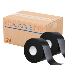 Gocableties 24 Rolls, Black Self Amalgamating Tape, 50mm x 10m, Waterproof Rubber Tape for Cable and Pipe Repair, Sealing Joints, and Insulating Elec