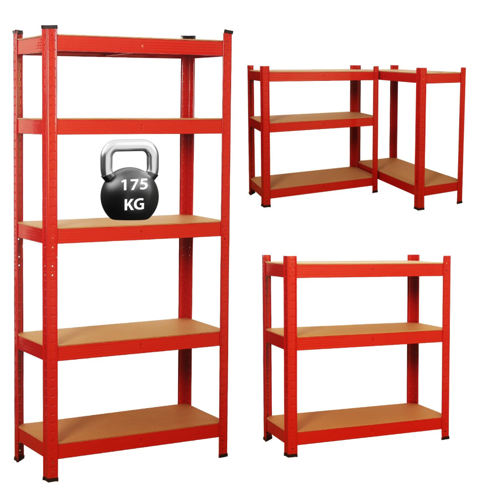 Garage Shelving Units,5 Tier Shelving Unit Garage Shelves Storage Shelf Heavy Duty Shed Storage Racking Shelf Metal Boltless For Warehouse Workshop O 4075895273590