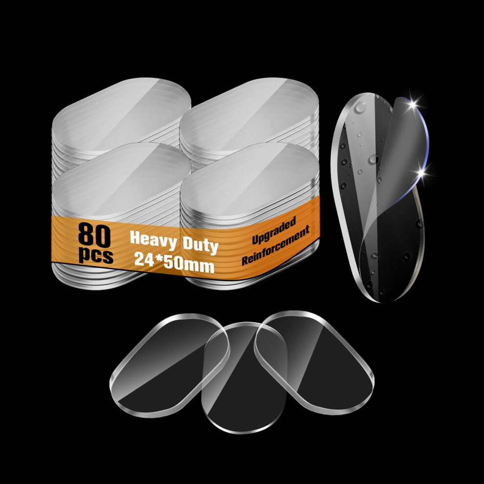 Monsensiy 80Pcs Nano Double Sided Adhesive Pads,Waterproof No Damage Removable Heavy Duty Mounting Tapes,Clear Residue-Free Strong Sticky Pads For Wa 8341753651289