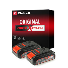 Einhell Power X-Change 18V, 2.5Ah Lithium-Ion Battery Twin Pack - 2 x 2,5Ah Batteries Universally Compatible With All Einhell PXC Power Tools And Gar