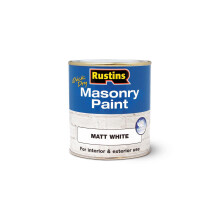 RUSTINS Masonry Paint, White, 500 ml (Pack of 1)