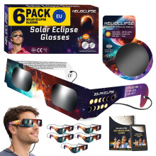 Helioclipse - 6 Pack Solar Eclipse Glasses 2026 - Solar Eclipse Viewing Glasses UK - Trusted for Direct Solar Eclipse Viewing