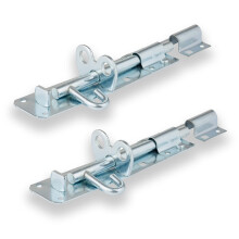 XFORT 2 Pack Brenton Strong Sliding Lockable Padbolt 150mm (6") Ideal for use with Shed Doors, Gates and Outhouse Doors (150mm, Zinc)