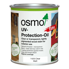 Osmo UV Protection Oil Extra for Exterior Wood, Clear Matt 1420 for Vertical Structures (Clear Matt, 0.75L)