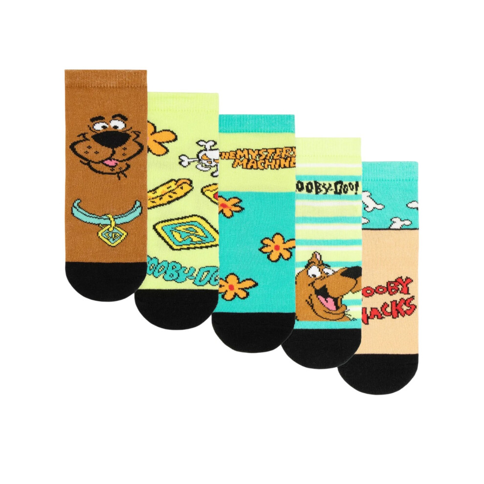 Scooby Doo (12.5 Uk Child-3.5 Uk, ) Childrens/Kids Character Calf-Length Socks (Pack Of 5) Multicoloured