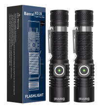 Banral Rechargeable Tactical Torch, High Lumens Small Mini USB-C LED Torch, Compact EDC Pocket Torch, 4 Modes & Memory Function, Waterproof Small Fla