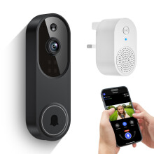 ClipBlur 1080P Video Doorbell Camera Wireless, Smart Door Chime Kits, Night Vision, Two-Way Audio, AI Human Detection, Battery Powered, 2.4GHz WiFi,