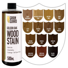 GRAIN GUARD Golden Oak Wood Stain 500ml – Water Based Wood Stain for Furniture, Doors & Cabinets – Interior Wood Dye, Low Odour, Eco Friendly, Non