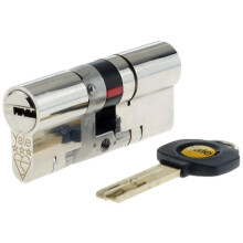 Yale B-YS3-3535N Anti-Snap 3 Star Euro Double Cylinder, High Security, 35:35 (70mm), Nickel Finish