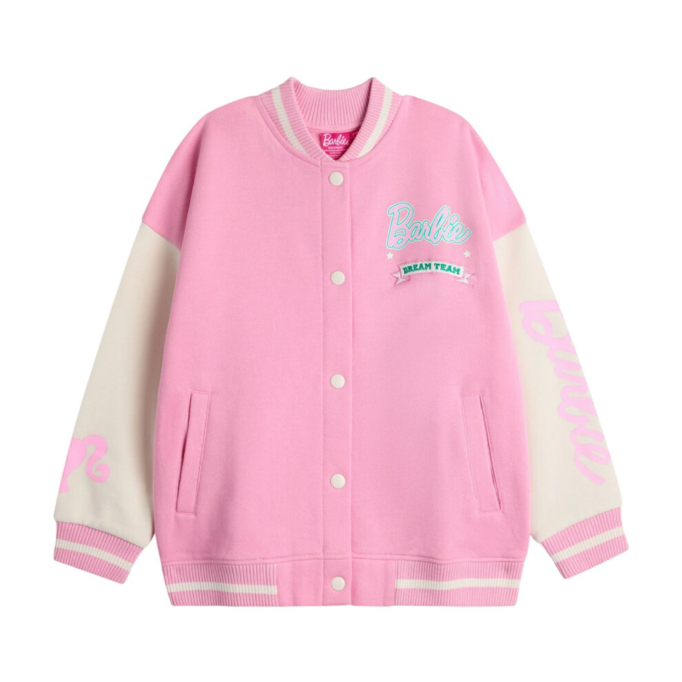 Barbie (8-9 Years, Pink) Girls Dream Team Varsity Jacket