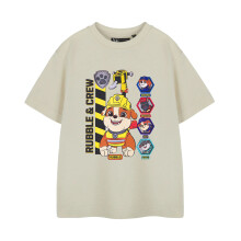 (5-6 Years, Oatmeal Solid) Paw Patrol Boys Rubble & Crew Short-Sleeved T-Shirt