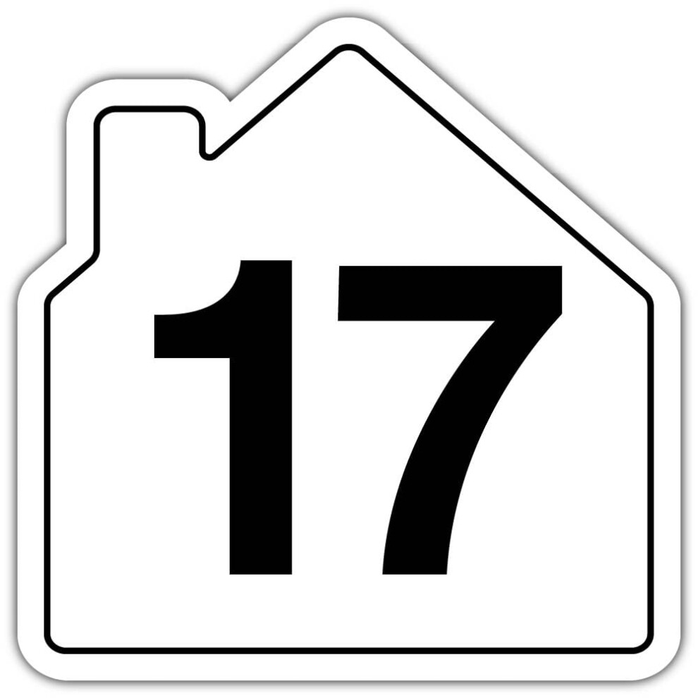 V Safety Number 17 Wheelie Bin Sticker Â House Numbers Design Bin Stickers Numbers 1Â99 Â 150Mm X 150Mm Durable Waterproof Vinyl Labels For Whee 3399588205561