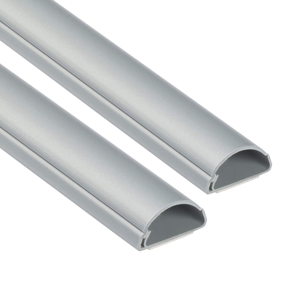 D-Line 30X15mm Cable Trunking 2M Pack, Half Round Profile, Self-Adhesive Wire Cover, Paintable Cable Management - 2X 30Mm (W) X 15Mm (H) X 1-Meter Le 7643586859636