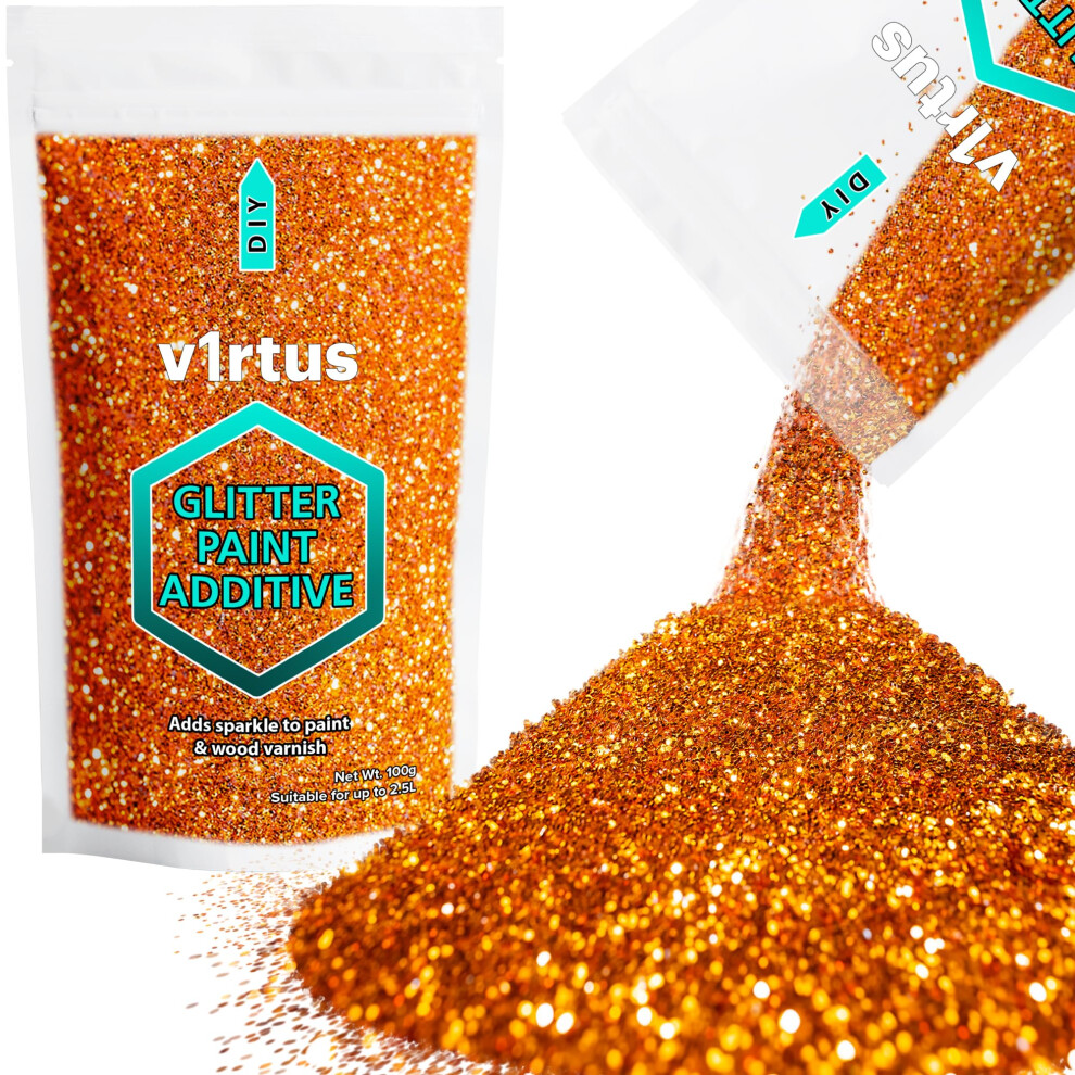 Copper Glitter Paint Additive 100G | Sparkle Glitter Paint For Walls Interior Exterior, V1rtus 9400540416810