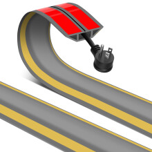 Floor Cable Cover, 2 Meters Floor Cable Protector Self Adhesive Cord Covers for Wires Floor, Rubber Wire Covers for Cables, Floor Cable Tidy Cord Cha