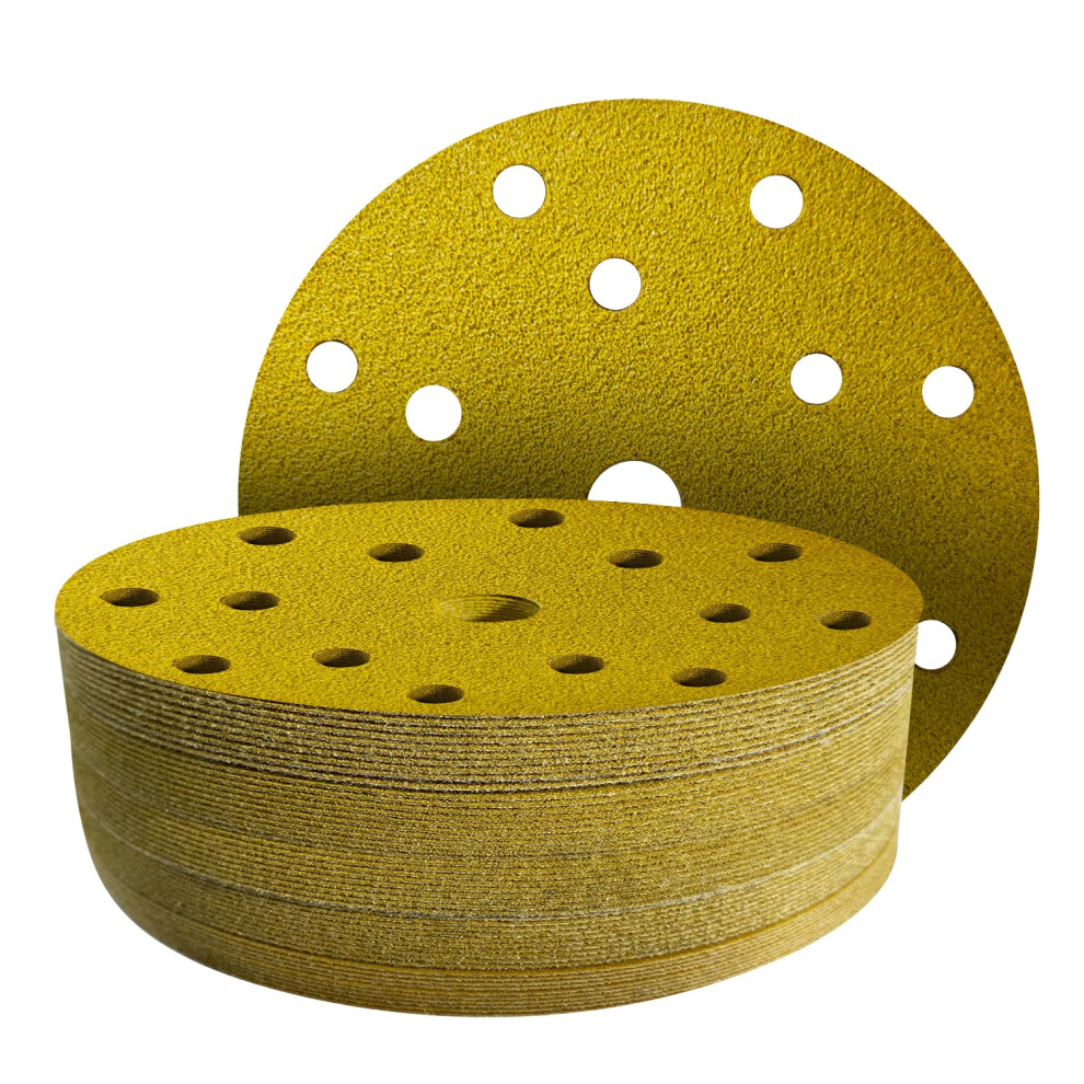 Photos - Power Tool Accessory GZKTY 50Pcs 150mm Sanding Discs - Professional Grit 80 Sanding Discs - 15 Hole for Random Orbital Sander - Aluminium Oxide A