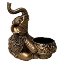 A-Gold Tier-Kerzenhalter, Elefanten-Skulptur, Teelicht-Kerzenhalter, Deko, Kleine Kerzenhalter, Gutes GlüCksgeschenk