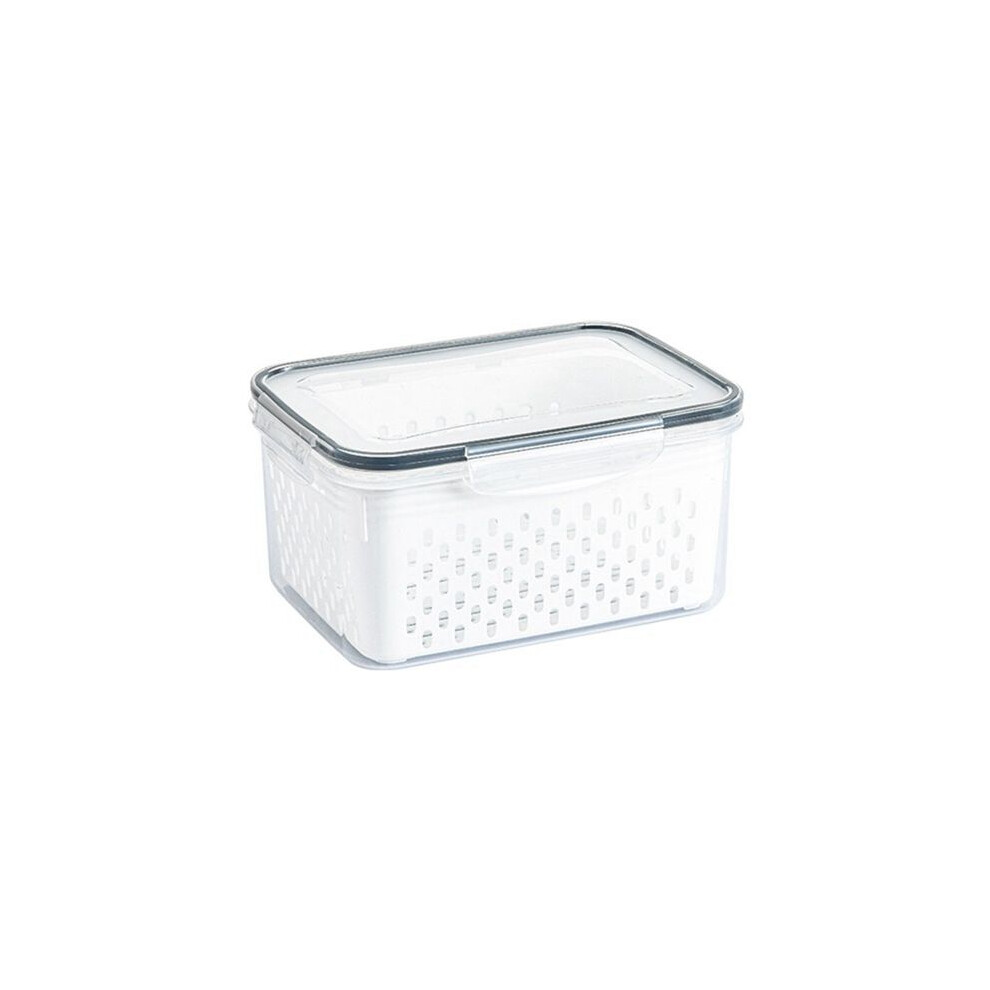 Semoic Refrigerator Storage Box Fridge Organizer Vegetable Fruit Boxes Drain Basket Storage Containers Pantry,Small