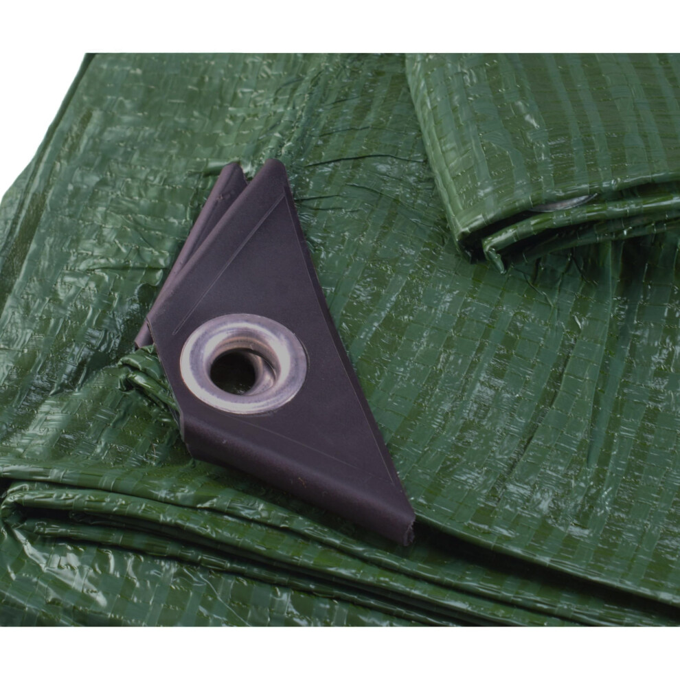 Now With Eyelets Every 50Cm +Reinforced Corners,4M X 4M Waterproof Tarpaulin Heavy Duty Builders Tarp Â Laurel Green 13Ft X 13Ft Garden Cover, Campi 8716124894945