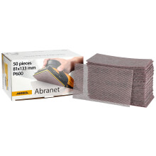 Mirka Abranet net sandpaper strips 81x133 mm Hook & loop/Grit P600 / 50 pcs/for sanding wood, walls, metal, aluminium, stainless steel, filler, varni